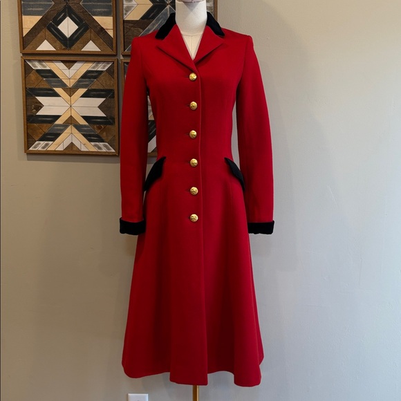 Rugby Ralph Lauren Jackets & Blazers - Vintage Ralph Lauren Rugby Long Red Wool Flared Coat size 0